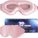 Sleep Mask for Men Women,Upgraded 3D Deep Contoured Eye Covers for Sleeping with Adjustable Strap,Block Out Light, Soft Comfort Eye Shade Cover for Travel Yoga Nap (1pcs, Pink)