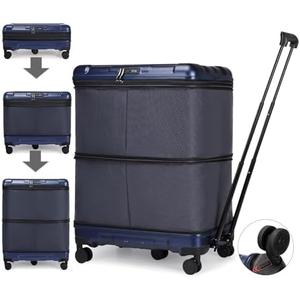 Hlrmsat 32Inch Expandable Travel Duffel Bag,Foldable Luggafe with Telescoping Handle,Carry on Suitcase with 3 Size and Removeable Wheels,Large Rolling Duffle Bag for Men Women (Black)