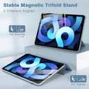 for iPad Air 7/6/5/4 Magnetic Case, Slim Smart Folio for Air 5th/4th Generation 10.9 Inch 2022/2020 Model, Trifold Stand Case for iPad Air 11 inch M3/M2 2025/2024, Auto Sleep/Wake(Misty Blue)