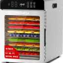 Commercial Food Dehydrator 10 Trays, 9.1ft Large Capacity Food Dryer Machine for Jerky, 800W Food Dryer with 194F Temp & 24H Time Control for Herbs, Fruit, Meat, Yogurt