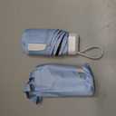 Mini Portable Travel Umbrella for Rain & Sun UV Protection for Backpack Pocket (Ice Blue)
