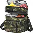 MIYCOO Insulated Lunch Box for Men & Women - Leak Proof Cooler Lunch Bag with 4 Pockets, Adjustable Strap, Ideal for Work, Picnic, Travel - Medium, Brown Camouflage