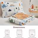 Joyreap 3-Piece Cotton Quilt Set Full/Queen, Cute Dinosaur Reversible Design for Kids Boys n Girls, Breathable Quilt Bedspread Bed Cover for All Season, 1 Quilt and 2 Pillow Shams- 90x90 inches