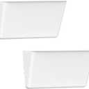 Clear Acrylic Single Pocket, Plastic Hanging Wall Mount File Holder for Office Home (White, 2 Pack)