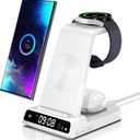 Wireless Charger for Samsung, 3 in 1 Wireless Charging Station for Samsung Galaxy S25 Ultra/S24 Ultra/S23/S22/Note 20/Z Flip 6/Fold 6, Charger for Samsung Galaxy Watch Ultra/8/7/6, Galaxy Buds 3/3 Pro (White)