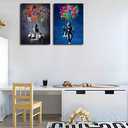 Framed Banksy Street Graffiti Wall Art Decor Large Abstract Pictures Canvas Painting Prints Colorful Modern Contemporary Poster Artwork Stretched for Wall Home Bathroom Bedroom Living Room Ready Hang