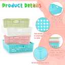 Briwooody 12 Pack Extra Large Plastic Storage Baskets Bins for Classroom Organization Colorful Containers A4 Papers Trays for Pencils Arts Crafts Office School Suppliers, 13.98 x 10.43 x 3.15