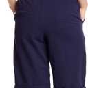 Hanes Women's Shorts, French Terry Bermuda Pocket Shorts, Jersey Knit Fleece Shorts, Women's Bermuda Shorts, 11" (Blue, XL)