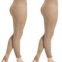 DIPUG 2 Pairs Girls' Convertible Ballet Tights/Soft Transition Dance Tight(Toddler/Kids) M