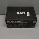 N9R 24PCS Plastic Champagne Flutes, 9 Oz Stemless Disposable Gold Rim Toasting Glasses, Crystal Clear Cocktail Cups Drinkware Shatterproof Ideal for Party Wedding Birthday