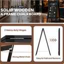 4 THOUGHT A-Frame Double-Sided Magnetic Chalkboard 40"x20", Solid Pine Wood Freestanding Sandwich Board for Restaurants, Cafes, Weddings (Black)