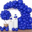 RUBFAC 129pcs Royal Blue Balloons Different Sizes 18 12 10 5 Inch, Blue Balloon Arch Kit Garland for Birthday Party Graduation Baby Shower Baseball Nautical Party Decoration