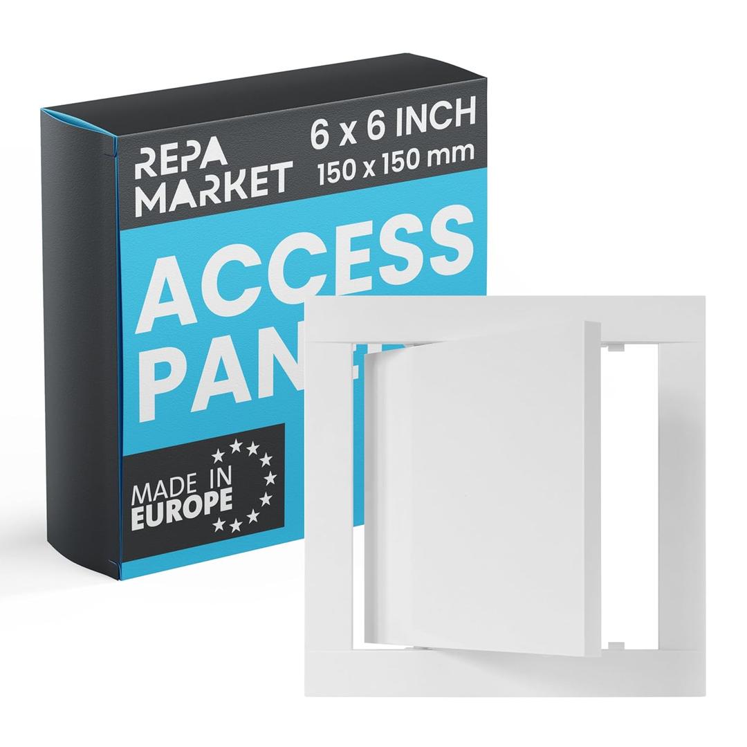Repa Market 6 x 6 Inch Wall Access Panel for Drywall  White ABS Plastic Wall Hole Cover Plate/Plumbing Access Panel for Drywall & Ceiling/Cover Plates with Latch  Durable Service Hatch