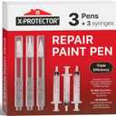X-Protector Touch Up Paint Pen Kit - 3 Pens with 3 Types of Brushes - Premium Pen for Touch Ups - Fillable Touch Up Paint Pens for Walls, Furniture, and Other Touch Up Works!