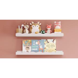 Floating Shelves for Wall Décor 24 Inch Long Set of 2 Nursery Book Shelves Bathroom Shelves Over Toilet Shelf for Books, Plants, Toys, Photo Frames, Picture Ledge-Pink