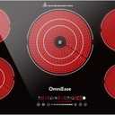 Electric Cooktop 36 Inch, OmniEase Built-in Electric Cooktops 5 Burner Stove Top, 36" Radiant electric Cook top Stovetop with Kid Safety Lock, Timer, 9 Heating Level, 9600W, 220-240V for Hard Wire