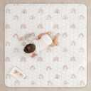 Comfy Cubs Square Kids Play Mat - 56 x 56 inches Soft Quilted Baby Floor Mat with Non-Slip Bottom - Plush Design for Toddlers' Playtime - Comfortable and Durable - Rainbow