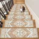 Lahome Stair Treads Non Slip 14 Pack 8" X 30" Stair Treads for Wooden Steps, Washable Self Adhesive Stair Runners Stain Resistant Stair Carpet, Edging Staircase for Kids Elders and Dogs (Taupe)