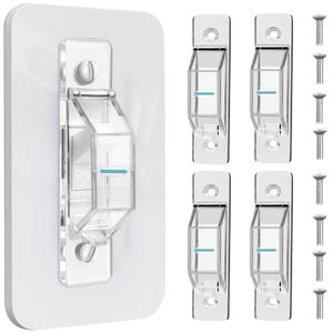 4 Pack Light Switch Cover Guard,Light Switch Lock With Glow In The Dark Effect, Child Proof Wall Switch Cover Keeps Lights or Switches from Being Accidentally Turned ON or OFF Clear)