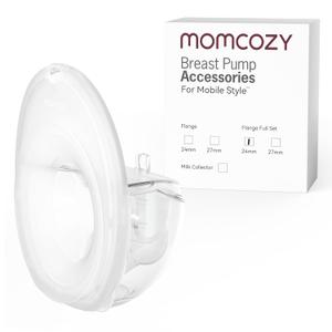 Momcozy Full Set Collector Cup Only Compatible with Momcozy Mobile Style | M6 NOT for Others. Original Mobile Style | M6 Breast Pump Replacement Accessories DoubleFit Flange 24mm (Overall)