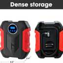 Digital Air Compressor for Car Auto Pump Portable Tire Inflator with LED Light DC 12V, Red