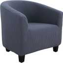 SearchI Club Chair Slipcover Stretch Barrel Chair Covers Jacquard Tub Chair Slipcovers Soft Spandex Armchair Sofa Cover Removable Couch Furniture Protector Arm Chair Cover for Living Room(Grey Blue)