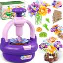 Arts and Crafts Kit for Kids Ages 4-8, Fabric Flower Bouquet Toys, DIY Flower Market Toys, Build Your Flower Bouquet, Educational Christmas Birthday Gifts for 3 4 5 6 7 8 9 Year Old Girls-Purple