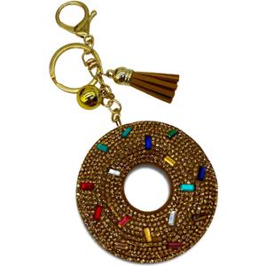 4 x Sparkling Keychains Bag Charms for Women Girls, Crystal Bling Rhinestone Key Ring Car Fob, Backpack Handbag Accessories