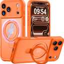 MOCCA Design for iPhone 17 Pro Max Case, Compatible with Magsafe [Premium Invisible Magnetic Ring Stand] [Military Drop Protection] Full Camera Guard Translucent Matte Slim Phone Cover 6.9",Orange