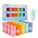 Diaper Bags Disposable for Baby, 20 Refill Rolls/300 Bags Waste Bags with Dispenser, Convenient and Quick Diaper Disposal, Rainbow