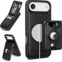 Compatible with MagSafe iPhone 17 Air Wallet Case,Carbon Black
