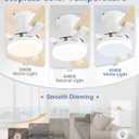 ZMISHIBO 60 Inch Ceiling Fan with Light, App&Remote Control, Flush Mount Low Profile, Dimmable 20W LED Light, Quiet Reversible Motor for Bedroom, Living Room, Apartment, White