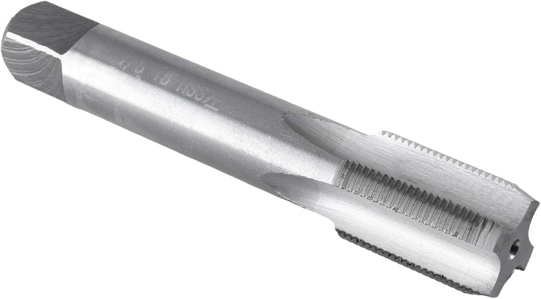 Burkit 7/8"-18 UN Thread Tap Left Hand, HSS 7/8 x 18 UN Straight Fluted Machine Tap