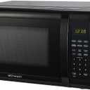 Emerson MW7302B Compact Countertop Microwave Oven with Touch Control, LED Display, 700W, 10 Power Levels, 6 Auto Menus, Glass Turntable and Child Safe Lock, 0.7 Cu., Ft. Black