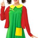 Remimi Adult Halloween Costume Long Sleeves Holiday Outfits Novelty 2 Piece Dress Sets (Large)