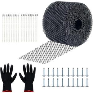6 Inch X 100 Feet Gutter Guard Mesh Roll, Leaf Filter Gutter Protection Roll with Installation Screws, DIY Leaf Filter Rainwater, Used for Filter Roof Tree Branches (Black 6inch X 100ft)