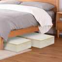 punemi Underbed wedding dress storage box, 2 Pack Clothing Storage Bags W/Upgraded Handles, Large Capacity Underbed Shoe Container Organizer for Blanket, Pillows, Comforters & Quilts, Beige