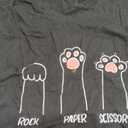 Introvert Cat Animal Rescue Pet Lover Apparel Rock Paper Scissors Hand Game Cute Paw Funny Cat T-Shirt size M Black