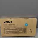 Wireless Keyboard and Mouse Combo, MARVO 2.4G Ergonomic Wireless Computer Keyboard with Phone Tablet Holder, Silent Mouse with 6 Button, Compatible with MacBook, Windows (Black)