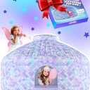 Skywin Mermaid Magic Fort Air Tent for Kids with Door (77 x 50) Builds in 30 Seconds, Toddler Tents Indoor for Imaginative Play, Kids Forts Indoor Playhouse, Christmas/Birthday Gift (Fan Not Incl)