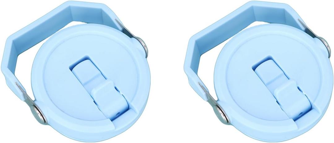 2 pack Tumbler Lid for Stanley IceFlow 20 oz 30 oz Spill Proof Tumbler Cover with Handle and Straw (Light blue, 30oz)
