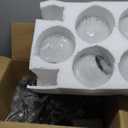 5-Lights Cluster Globe Glass Chandelier, Mid Century Black Pendant Lights with Milk White Glass, Modern Cluster Pendant Hanging Light for Staircase Dining Room Living Room, Adjustable Height