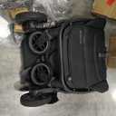 UPPAbaby Minu V3 Travel Stroller - Lightweight + Compact Design - One-Hand Fold + Unfold - from Birth + Overhead Compatible - James (Black/Carbon Frame/Black Leather)