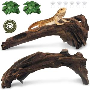 Hamiledyi Driftwood for Reptile Tank 7.87-11.81" Natural Bearded Dragon Wood Snake Climbing Branch Decor Assorted Driftwood Terrarium Accessories for Ball Python Gecko Lizard Chameleon Iguana (5PCS)