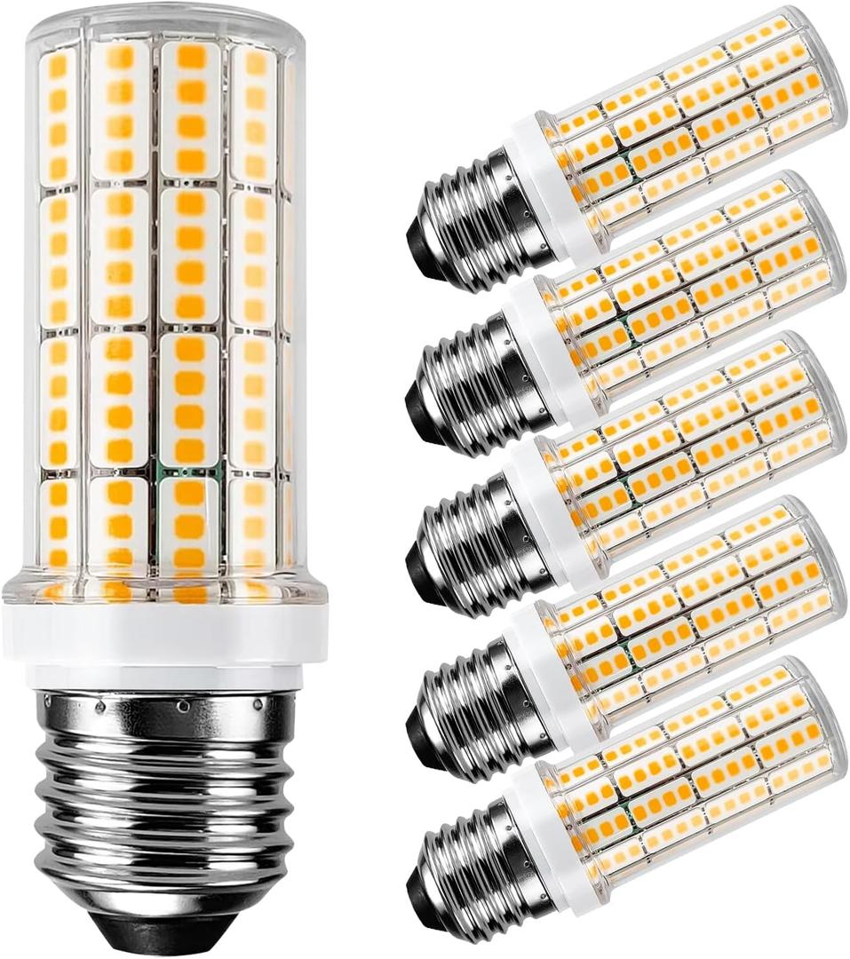 LED Light Bulb 200W Equivalent 2500 Lumen Super Bright 3000K Daylight White 20W Led Bulb E26/E27 Medium Base for Home Garage Warehouse Indoor Outdoor Led Corn Light Bulb Pack of 6 (Yellow)
