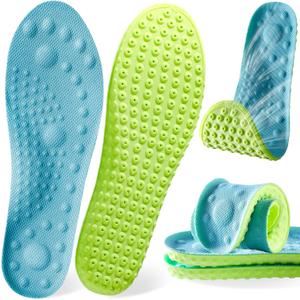 4D Cloud Soles Insoles for Men and Women,Soft Shock Absorption Massage Insoles -Comfort Sports Shoe Inserts Arch Support Insoles, Work Boot Shoe Insole (Blue, M Men 8~9 /Women 9.5)
