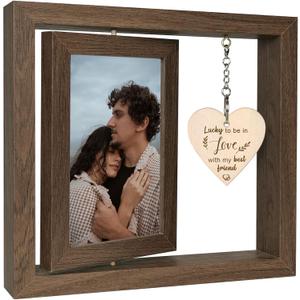 Lucky to Be in Love with My Best Friend Birthday Anniversary Picture Frame Boyfriend Girlfriend Husband Wife Fiance Couples Gifts (Display Two 4x6)