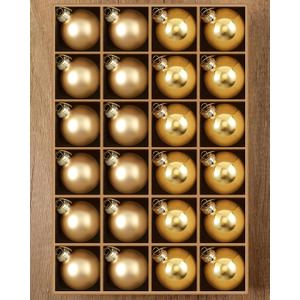 Syhood 24 Pcs Glass Christmas Ball Ornaments Set - 1.8" Small Hanging Christmas Ball Bulbs for Xmas Tree Holiday Party Decorations(Gold)