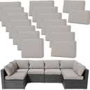 14Pieces Patio Cushion Covers Replacement Outdoor Couch Cushions Covers Splashproof Sofa Slipcovers Set with Zippers,Patio Furniture Protector Cover Only(Light Gray,25.625.63.94inches)