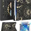 Kidcube for iPad Air 3rd Generation Case/Pro 10.5 Inch Case - Women Girls Cute Rotating Stand Folio Cover with Pencil Holder & Card Slot Girly Sun Moon Stars Design Cover for iPad Pro 10.5''/Air 3rd